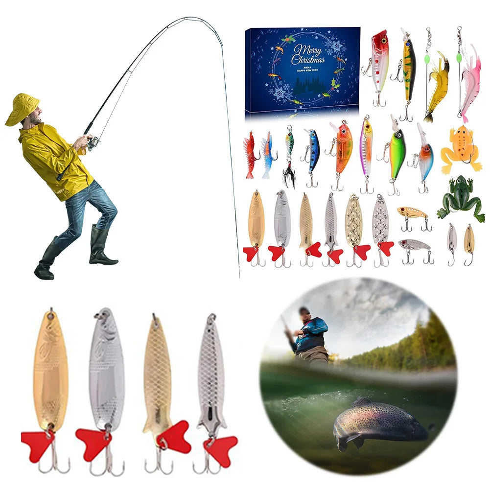 Shunmaii 24 Days Fishing Lures Advent Calendar Spoons
