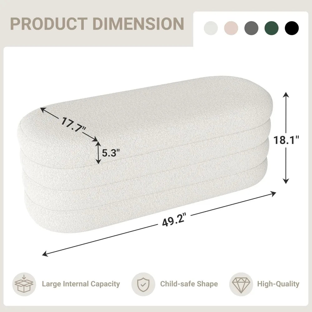 ANGDUO Fabric Storage Ottoman Bench for Home Organization