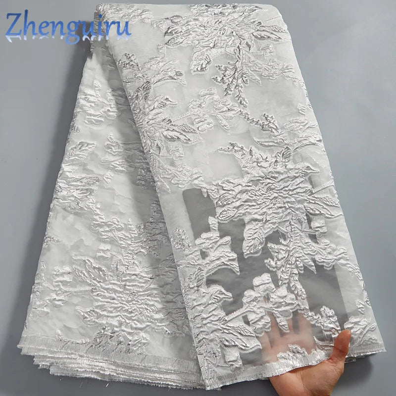 Zhenguiru Organza Lace Brocade Fabric For Elegant Dresses