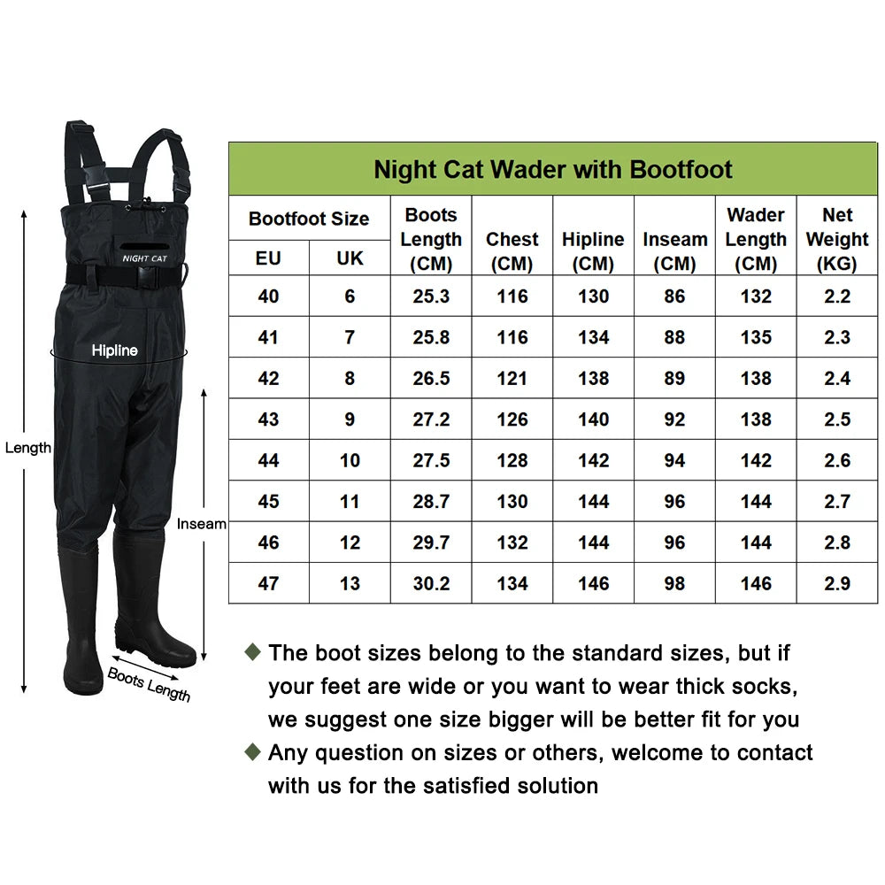 Men Breathable Waterproof Chest Waders Nylon Neoprene