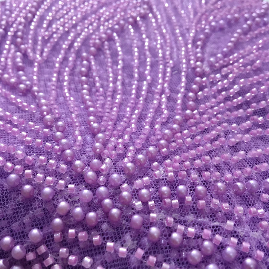 SJD Lace African Luxury Beads Mesh Net Lace Tulle Fabric