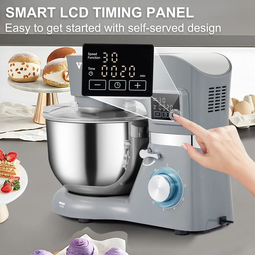 5.8 Qt Stand Mixer with Stainless Steel Bowl and LCD Control