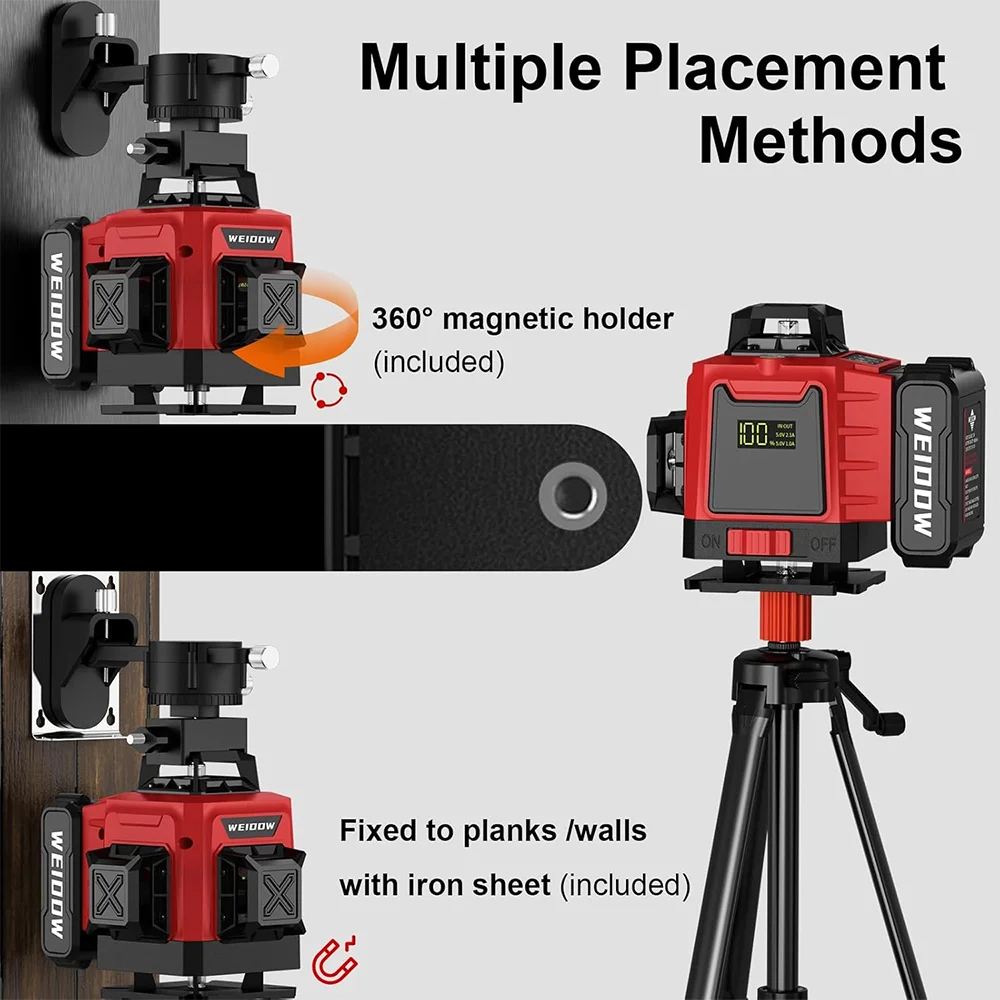WEIDDW 4D 16 Lines Laser Level With Tripod Leveling 360