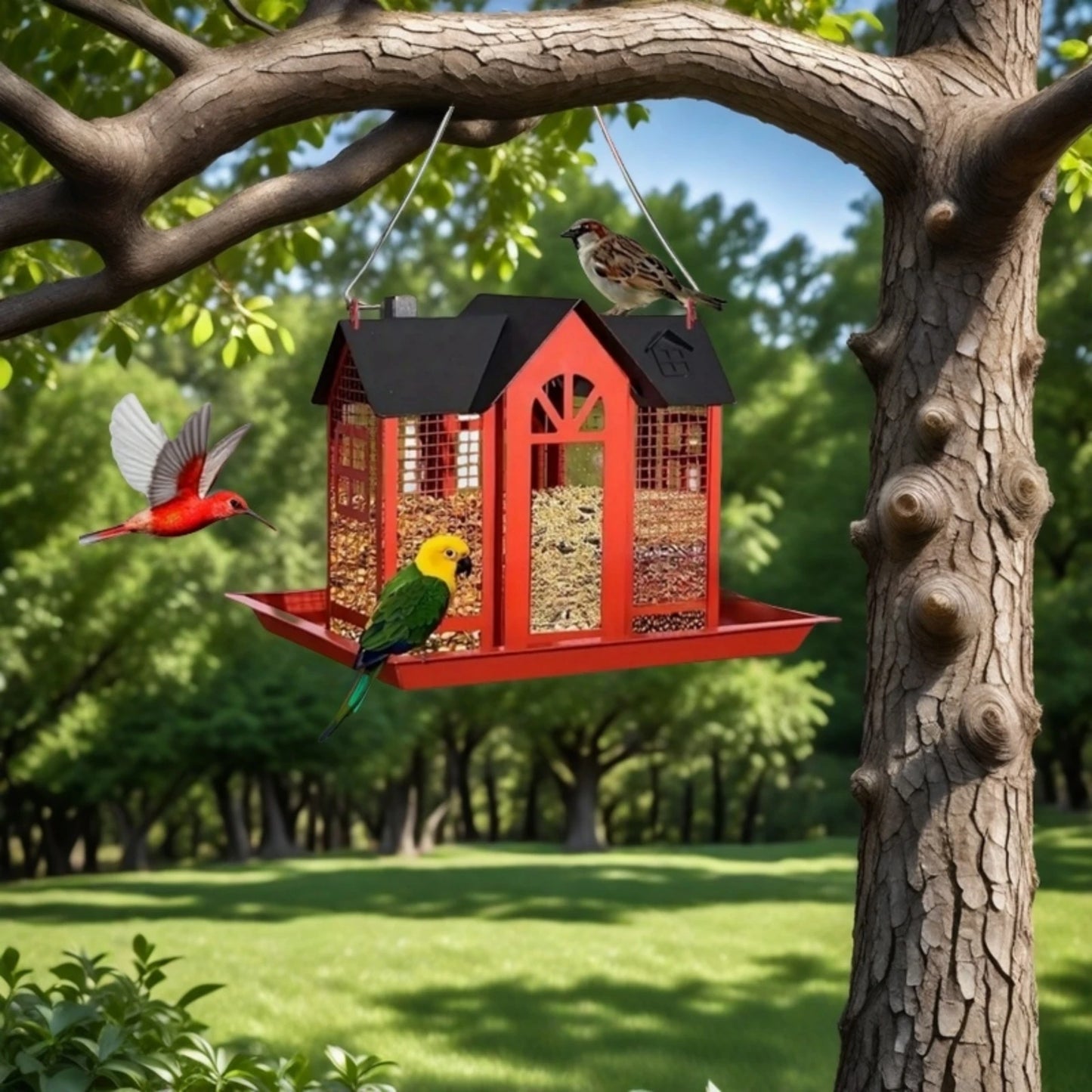 NoEnName Null Outdoor Bird Feeder – Large Capacity Design