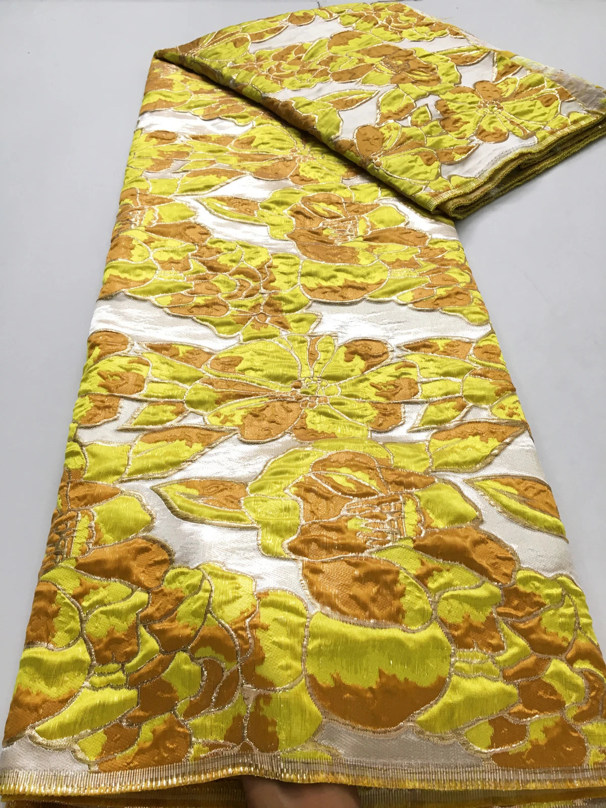 Kalume French Jacquard Lace Fabric Brocade Embroidery Women