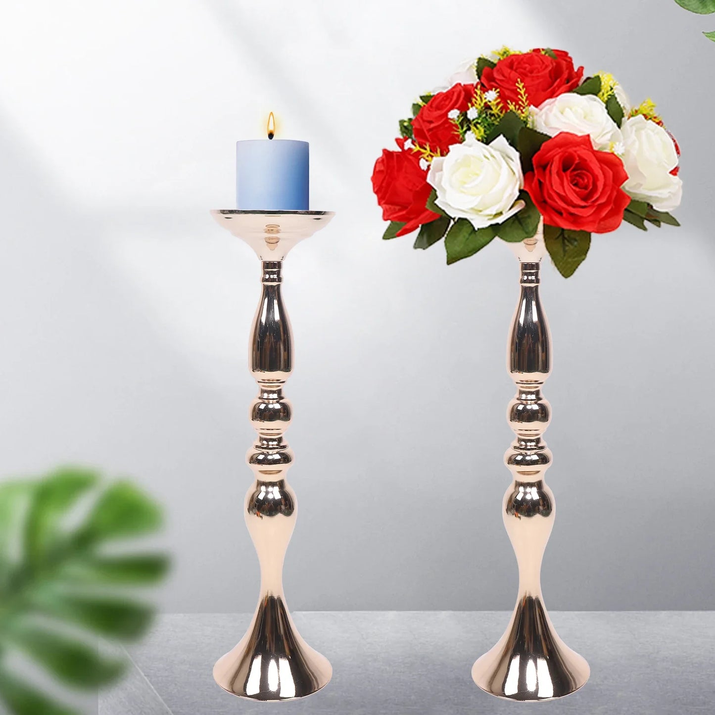 Gold Wedding Candlestick Flower Stand Rack by NoEnName