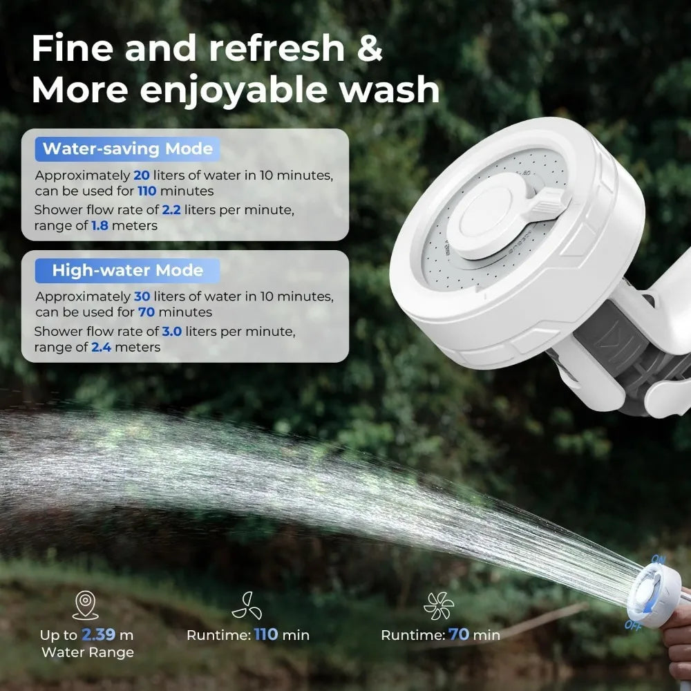 Rechargeable Portable Camping Shower Pump for Outdoor Use