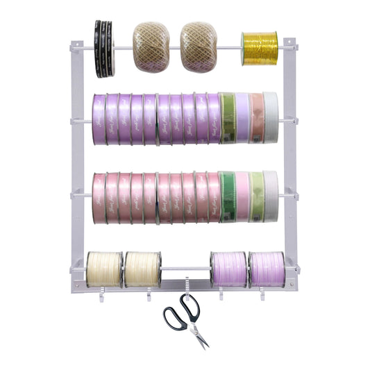 Wire Spool Rack Wall Mount Organizer for Ribbons and Thread