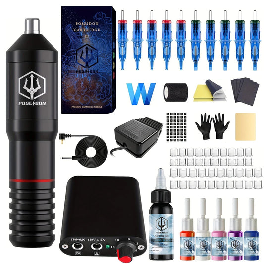 Poseidon High Quality Tattoo Pen Kit with 10PCS Needles
