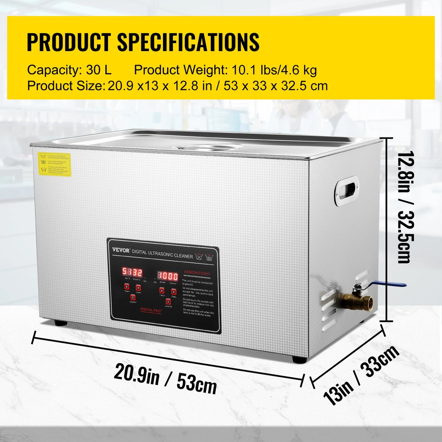 VEVOR Ultrasonic Cleaner Portable Heated Washing Machine