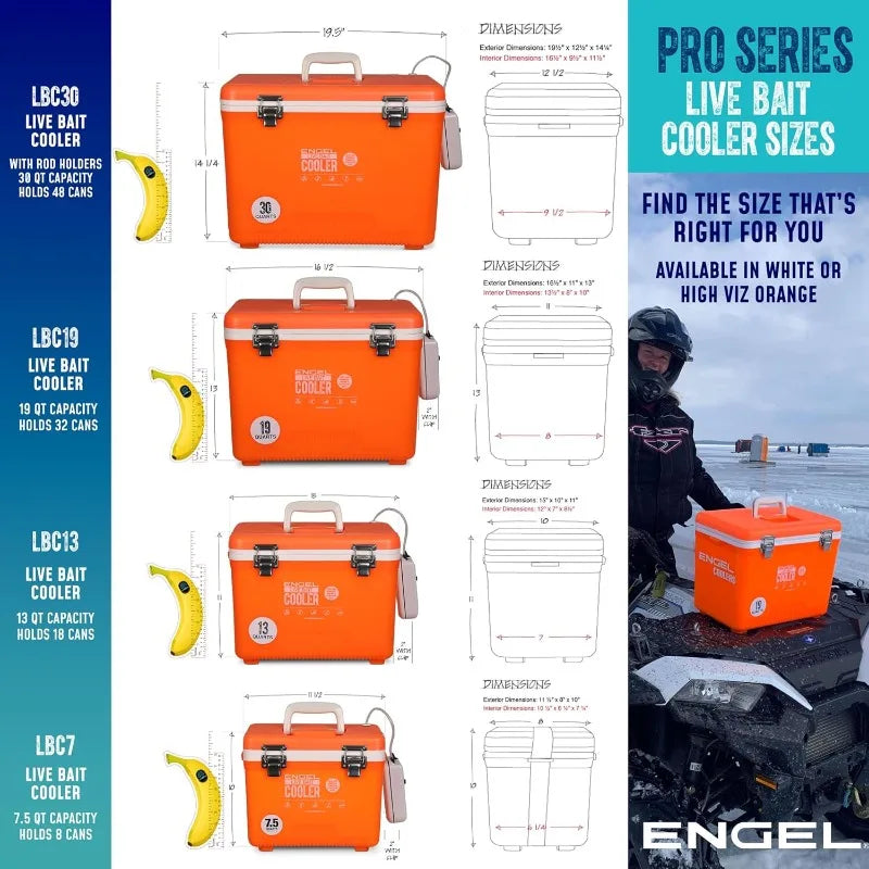 Engel Live Bait Cooler Box with Aerator for Fishing