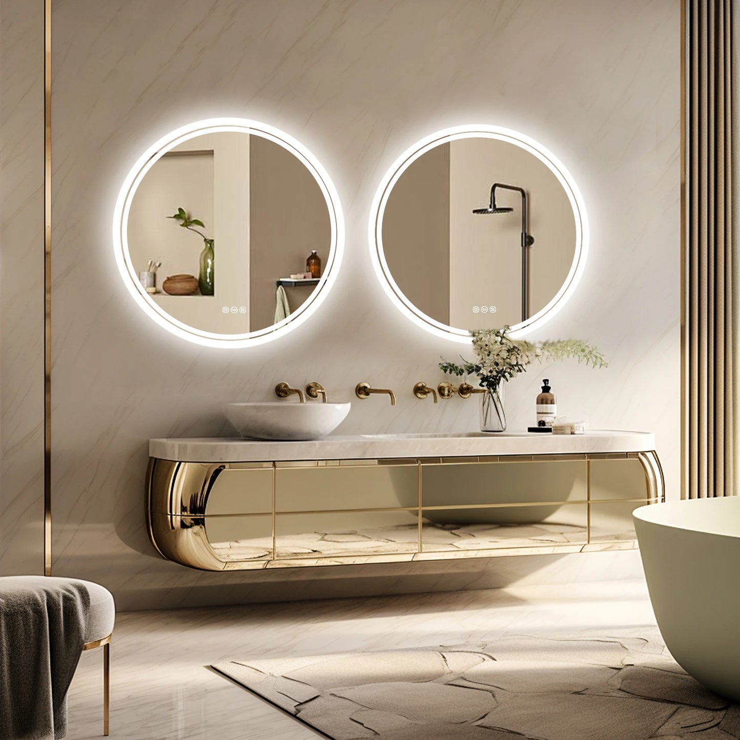 Wisfor Bathroom LED Mirror Backlit 3 Color Change IP65