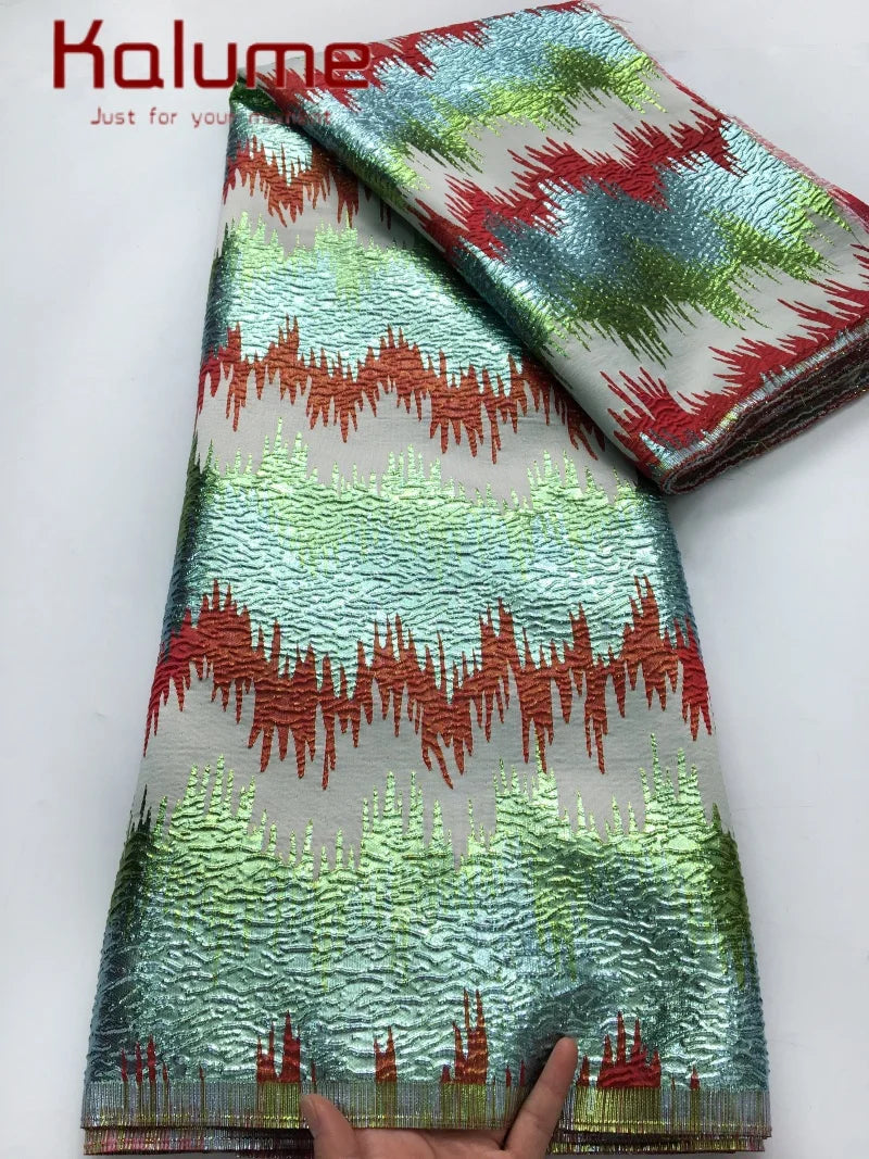 Kalume French Jacquard Lace Fabric Brocade Embroidery Women