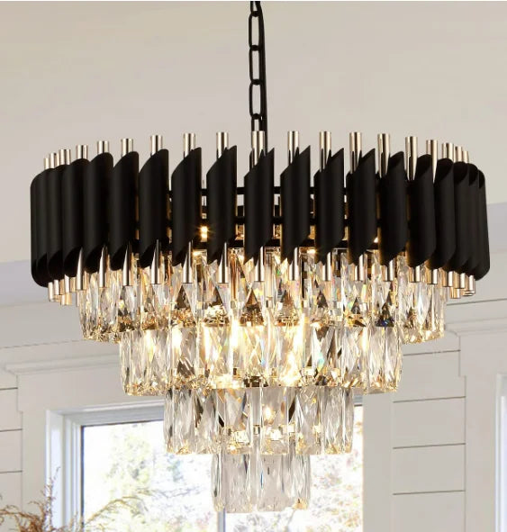 Litake Luxury Crystal Pendant Lights Aluminum Chandelier