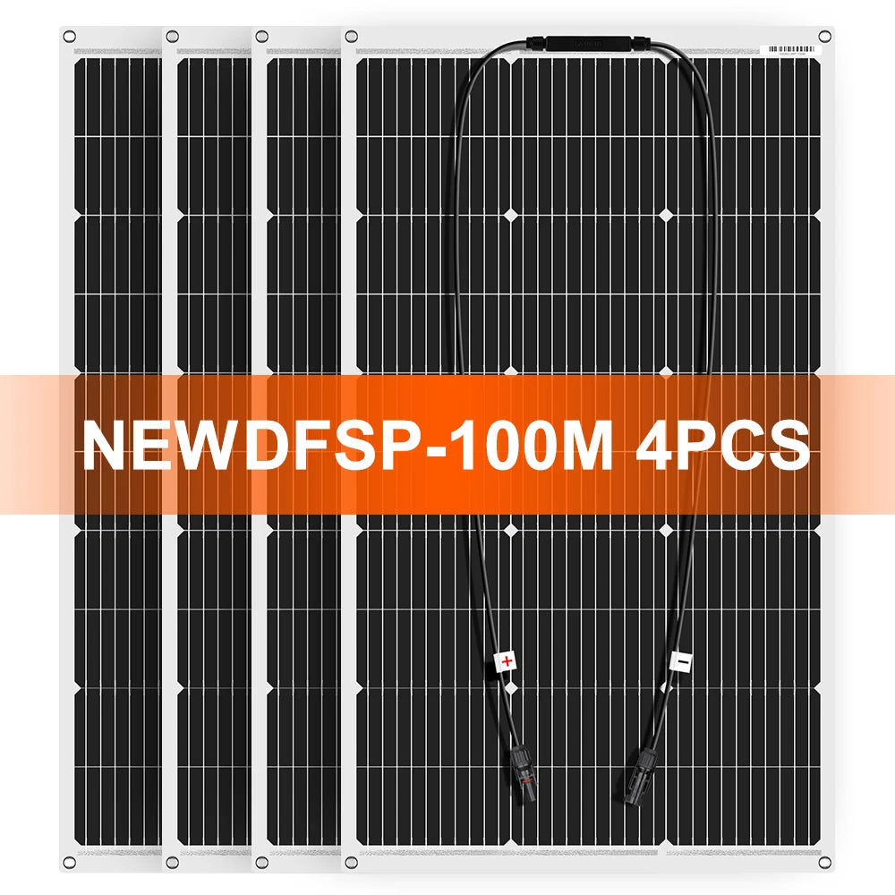 DOKIO Flexible 100W Monocrystalline Solar Panel for Camping