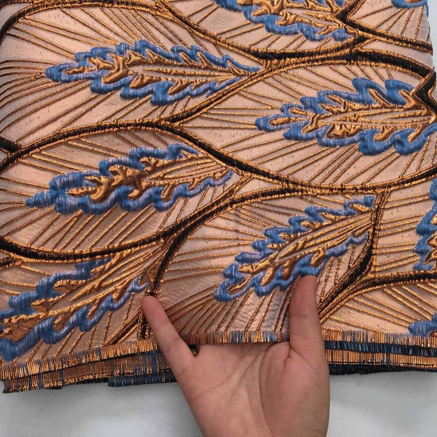 SJD LACA Nigerian Brocade Lace Damask Jacquard Fabrics