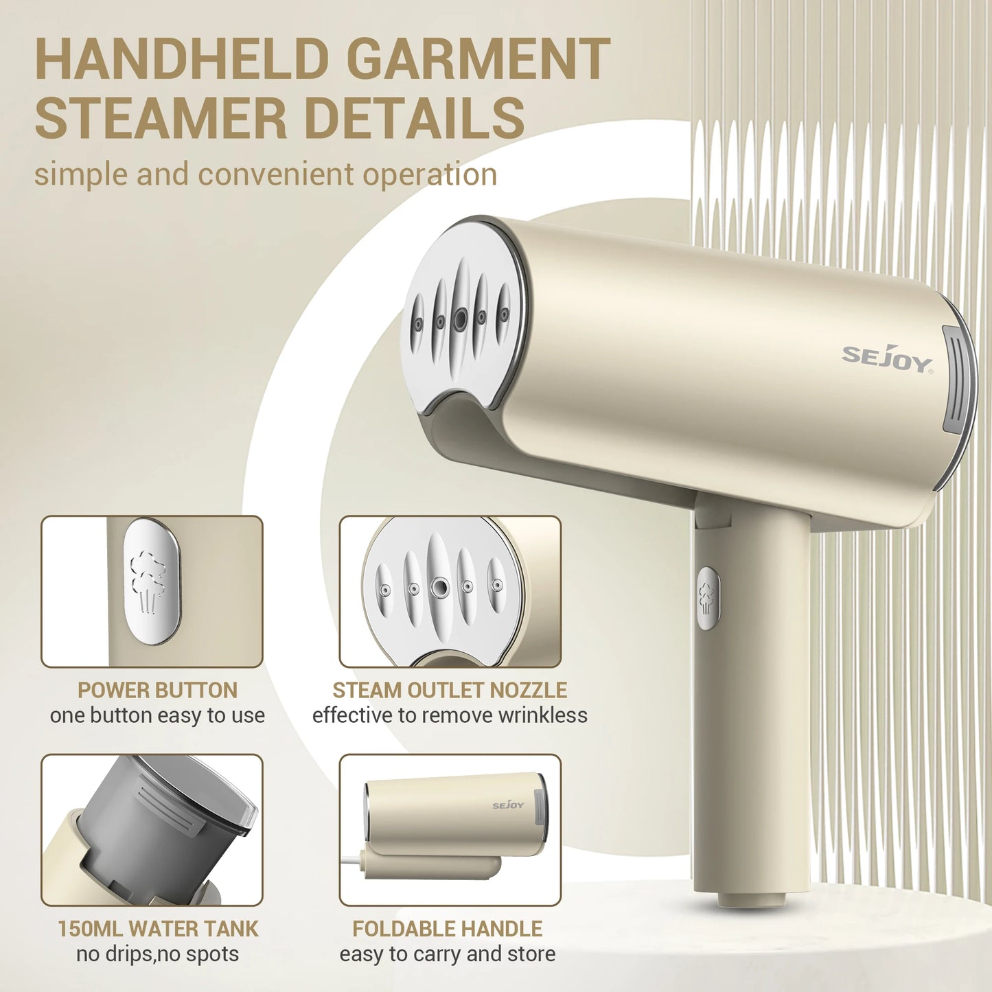 Handheld Garment Steamer 1000W Portable Electric Iron Cleaner