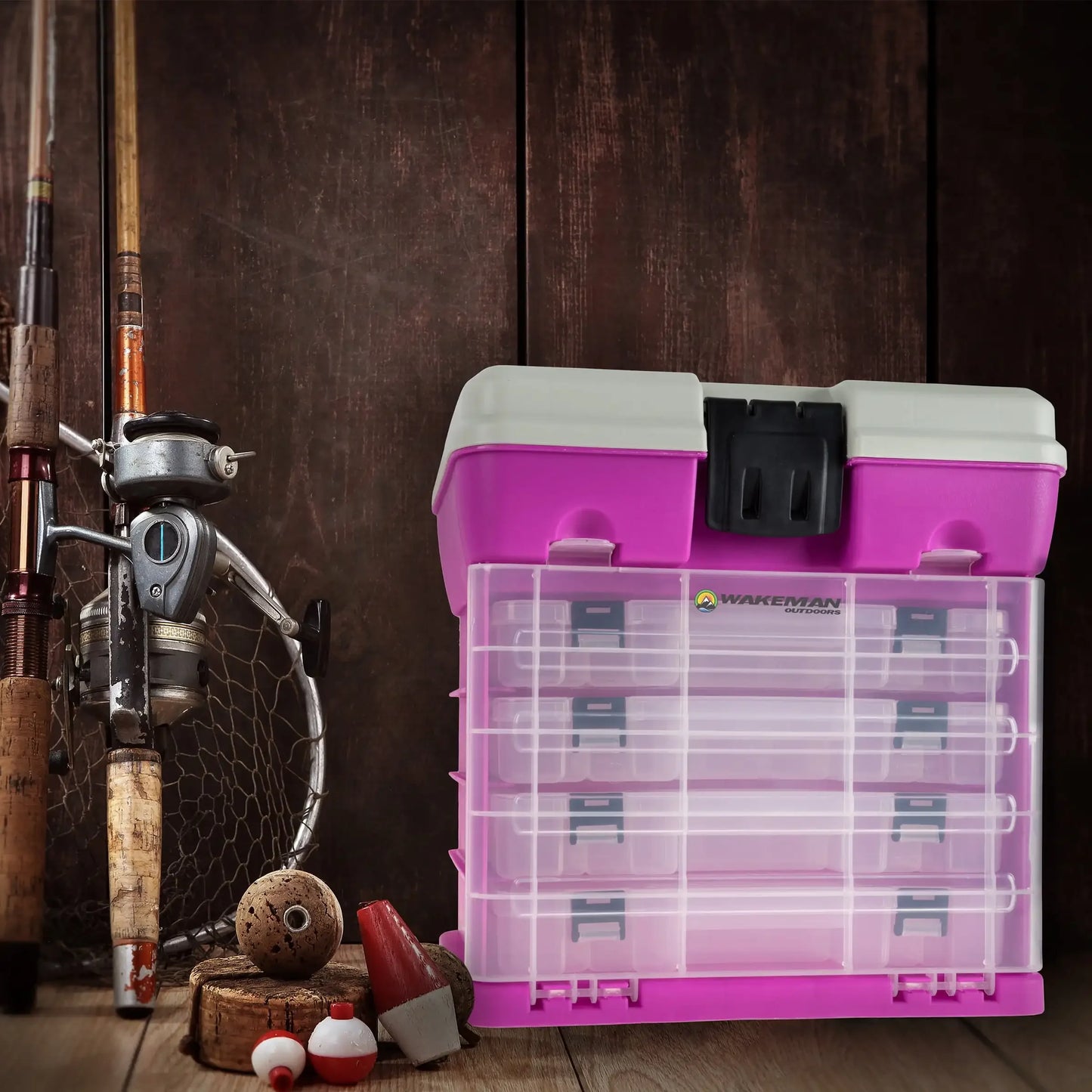 Case 5 Level Fishing Tackle Storage Box With 4 Trays