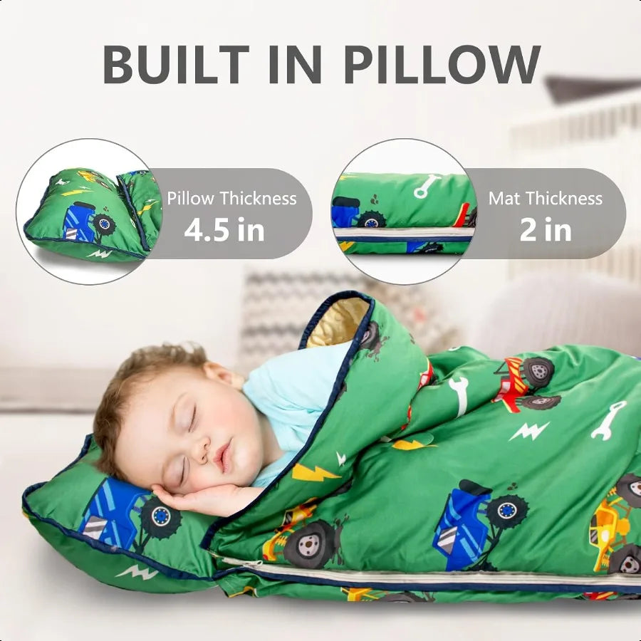 CN Toddler Nap Mat Thickened Soft Sleeping Bag with Blanket