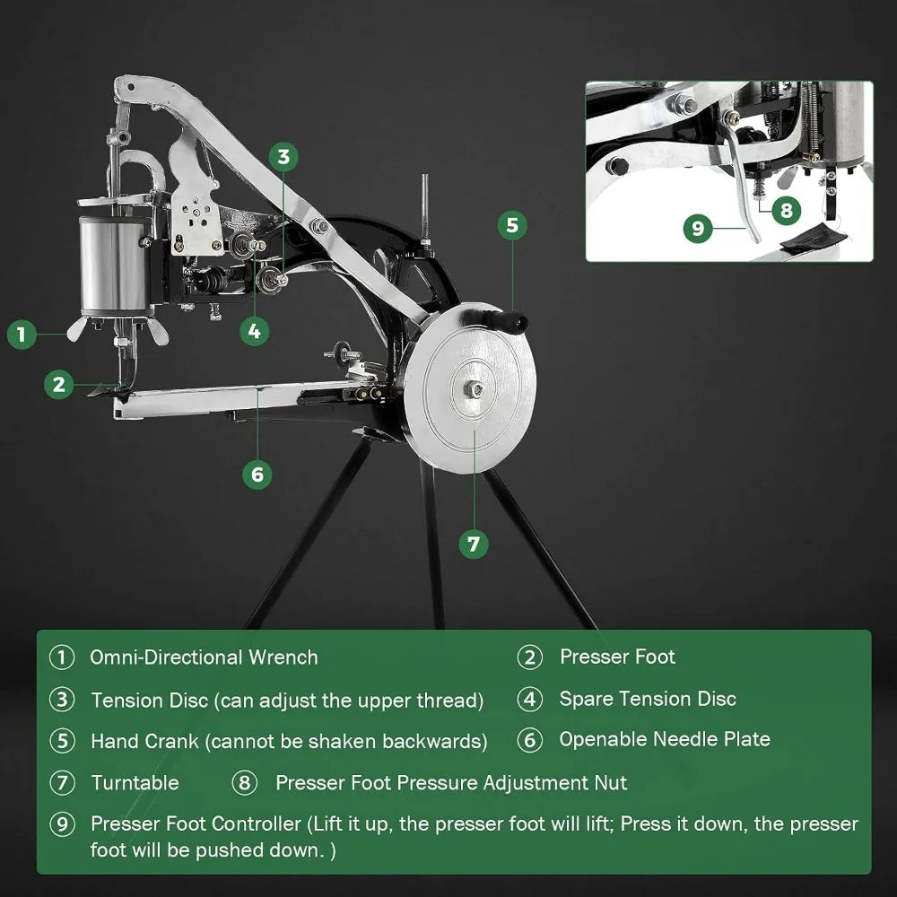 Heavy Duty Leather Stitching Machine for Shoe Repair and Craft