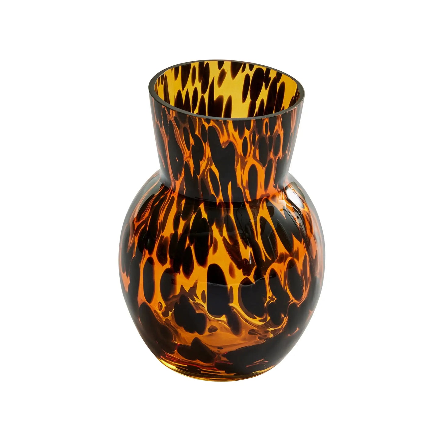 Better Homes and Gardens Tortoise Glass Vase 7 Inch Brown