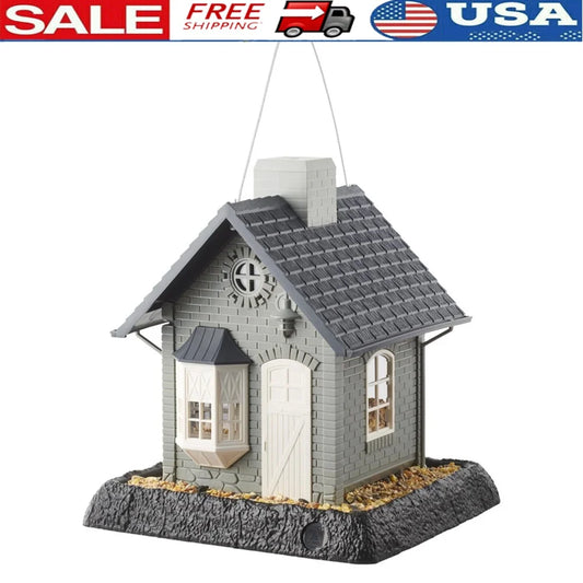Wild Bird Hopper Feeder Squirrel Proof 4 Port Perch Station
