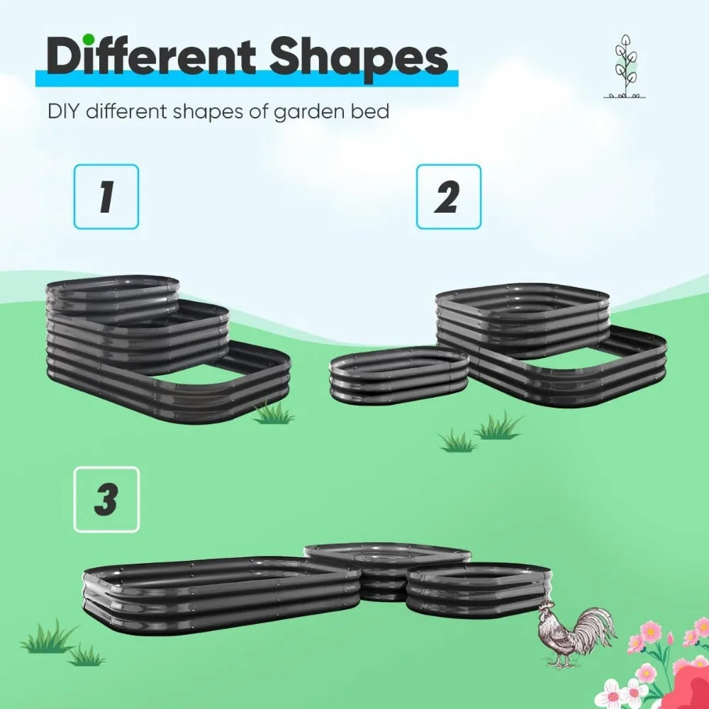 Quictent Galvanized Tiered Raised Garden Bed Kit for Outdoor Plants