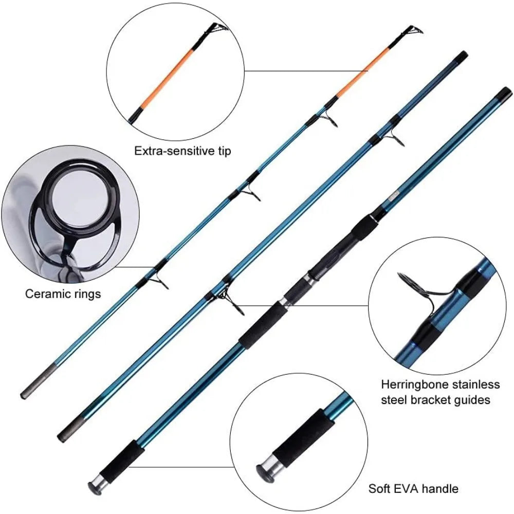 Surf Rod and Reel Combination for Saltwater Fishing Gear Set