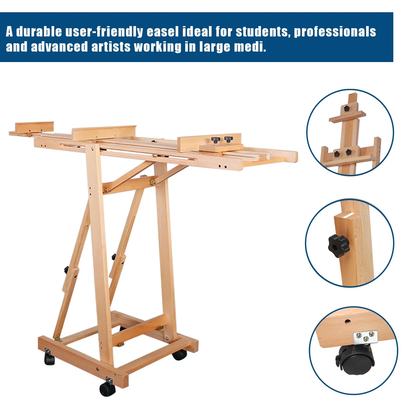 Hign-concerned Sketch Easel Heavy-Duty H-Frame Studio