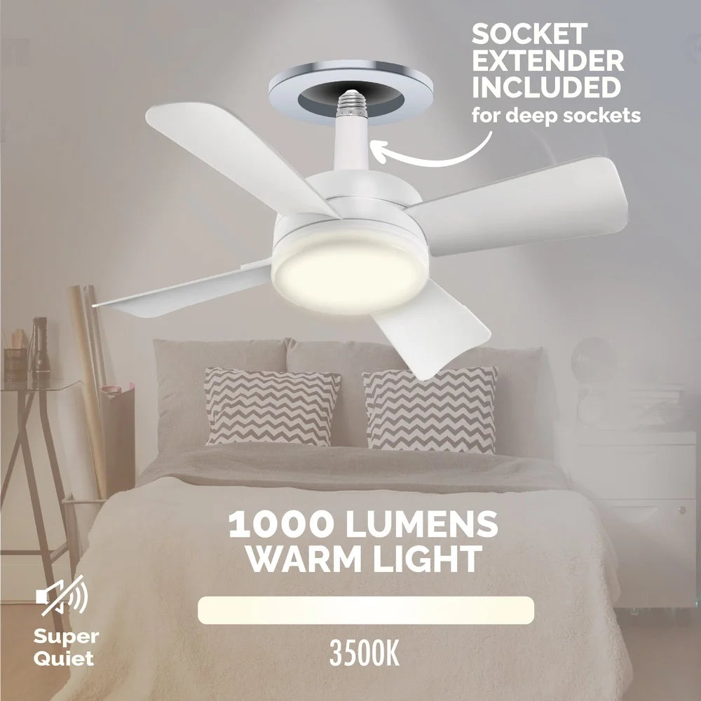 XMSJ Ceiling Fan With Light Remote Control 3 Speeds Indoor