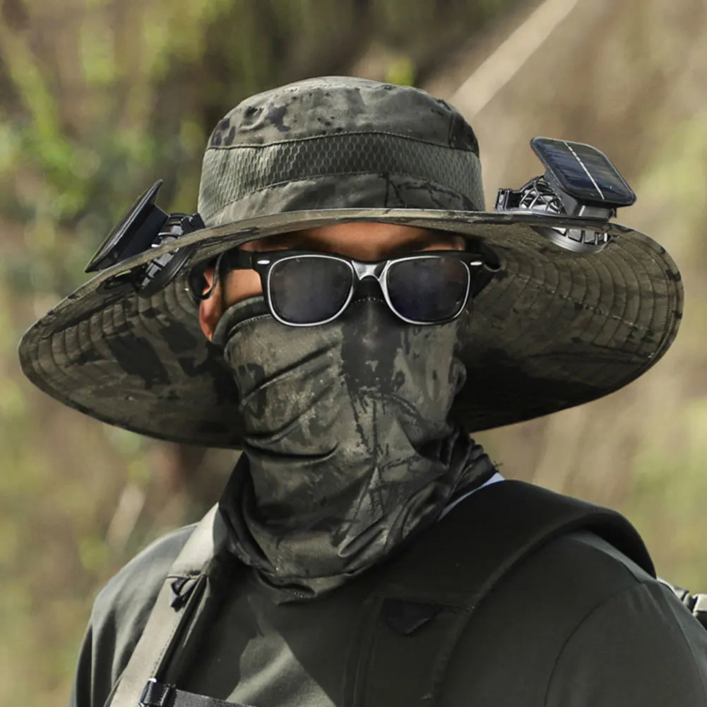 Guangdong Solar Powered Fan Hat UV Protection Wide Brim