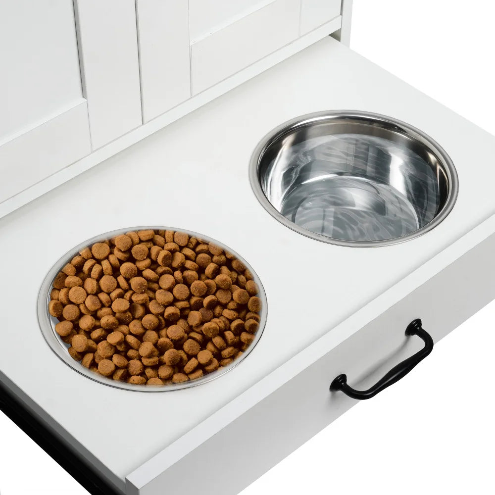 Hign-concerned Dog Feeding Station with Hidden Bowls