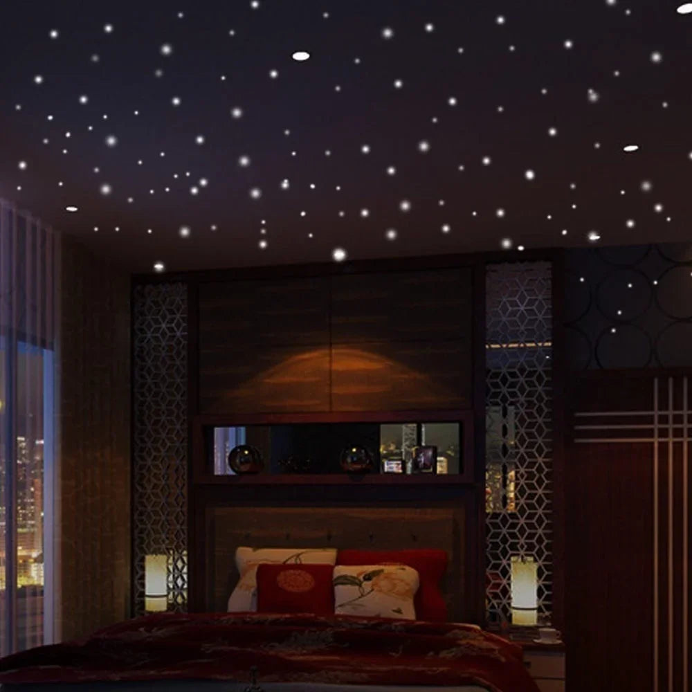 Glow In The Dark Star Wall Stickers 407 Pieces Set For Kids