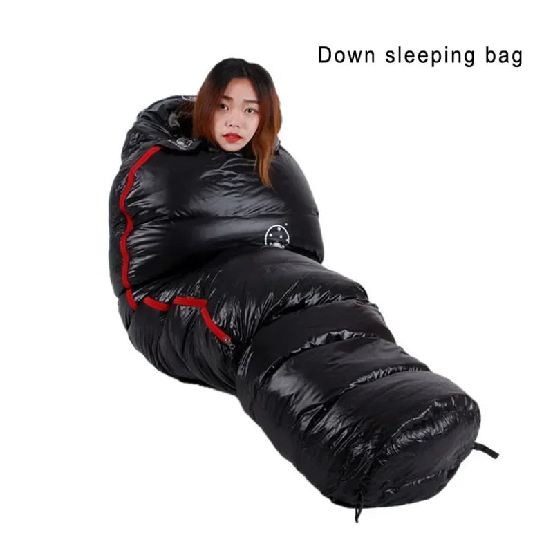 BLACNSNOW Adult Mummy Style Goose Down Sleeping Bag Winter Use