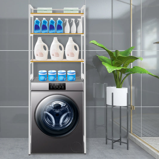 3-Tier Adjustable Washing Machine Shelf for Bathroom Storage