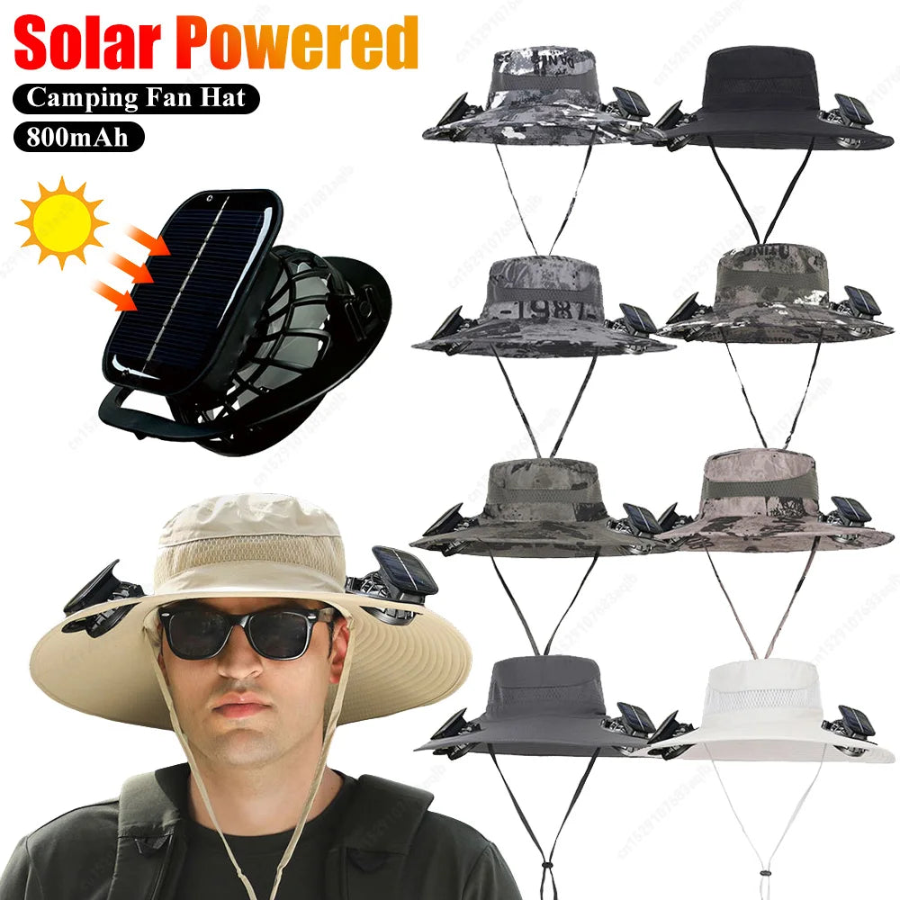 Guangdong Solar Powered Fan Hat UV Protection Wide Brim