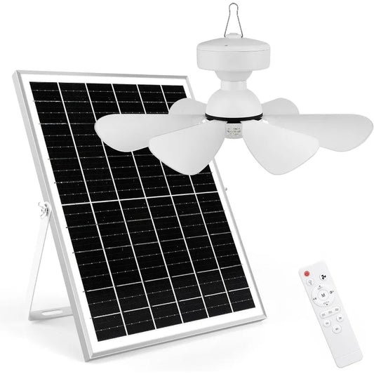 Solar Ceiling Fan Kit with Light for Outdoor Gazebo Use
