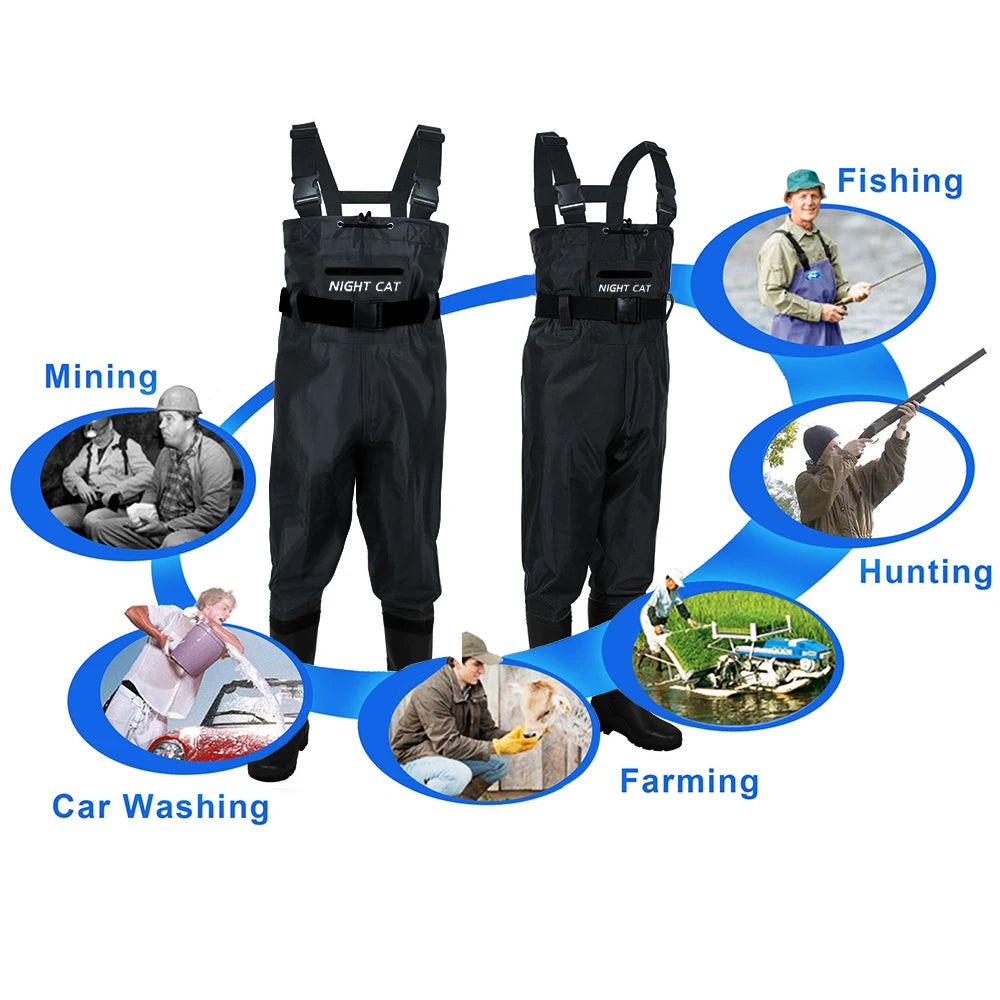 Men Breathable Waterproof Chest Waders Nylon Neoprene