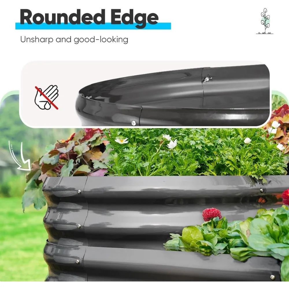 Quictent Galvanized Tiered Raised Garden Bed Kit for Outdoor Plants