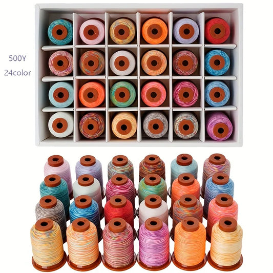 Rainbow Variegated Polyester Sewing Thread 5000Y Multi-Purpose