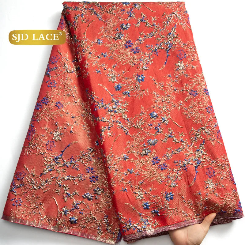 SJD African Lace Fabric High Quality Jacquard for Dresses