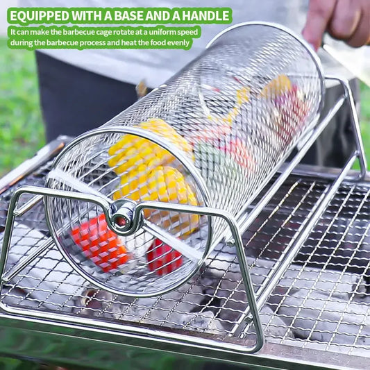CN Guangdong Stainless Steel Rolling BBQ Grill Mesh Basket