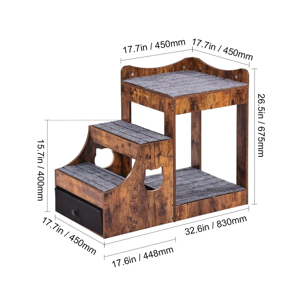 XMSJ Double Deck Pet Bed With Detachable Steps And Storage