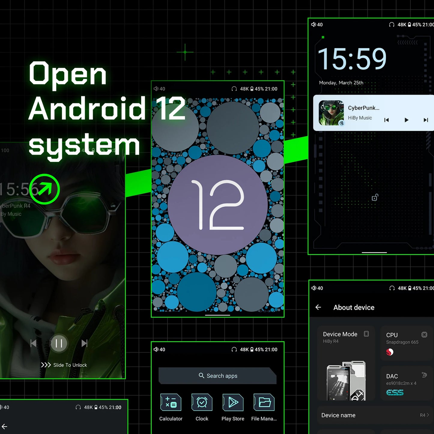 HiBy HiFi Music Player with Bluetooth and USB DAC