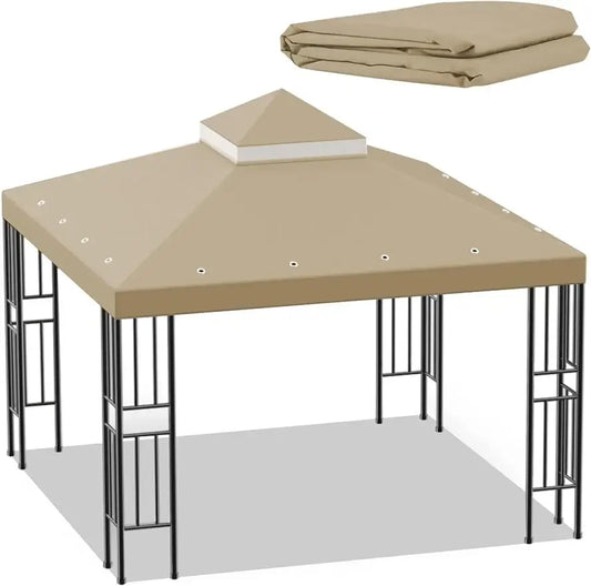 Sumfaller 10x10 FT Double Tiered Gazebo Replacement Canopy Cover