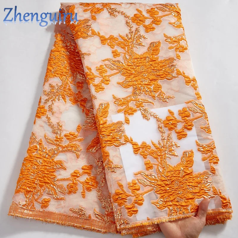 Zhenguiru Organza Lace Brocade Fabric For Elegant Dresses
