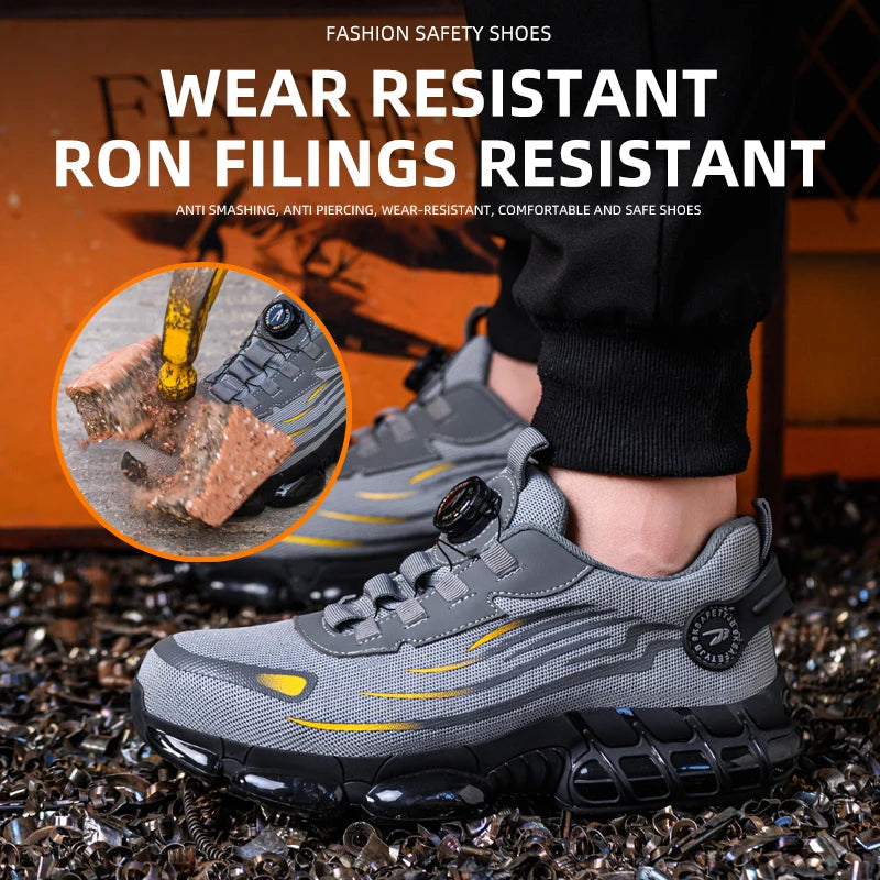 Breathable Lace Free Soft Sole Safety Shoes Anti Puncture