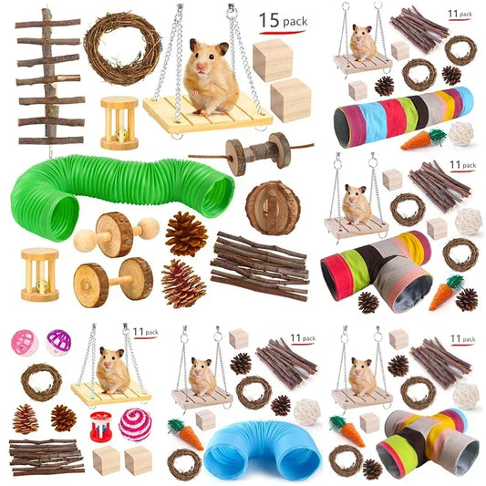 Hign-concerned Wooden Hamster And Small Pet Toys Set