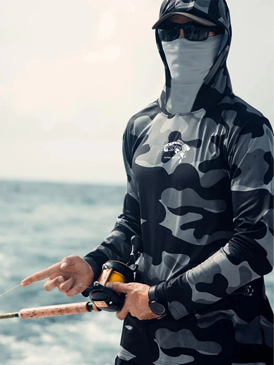 Hign-concerned Fishing Hoodie Long Sleeve Shirt Sun Guard