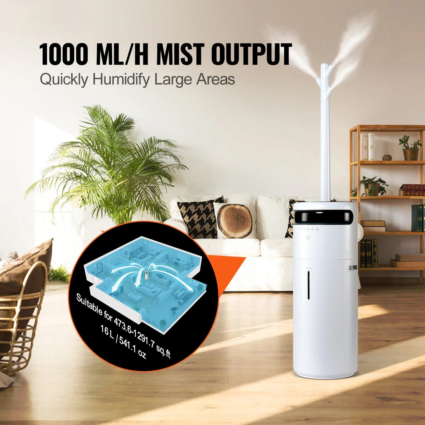 SucceBuy Humidifier Large Room 16L Water Tank Auto Shutoff